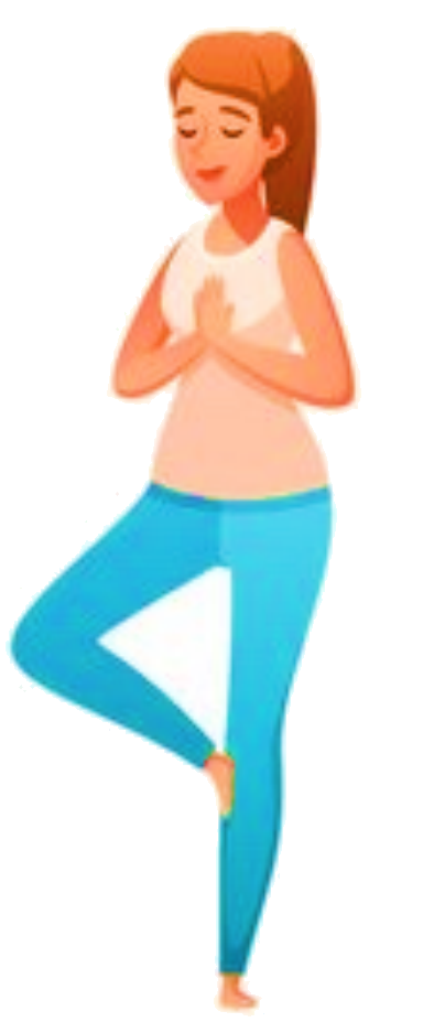 Illustration of a woman balancing on one leg
