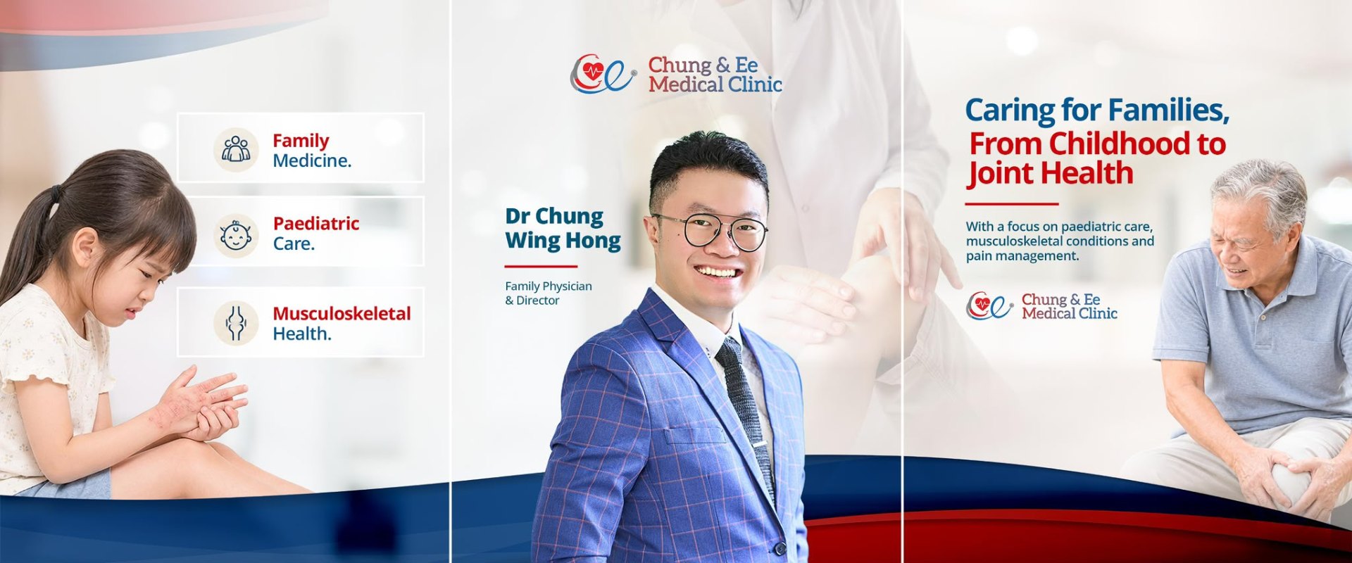 Dr Chung Wing Hong, Family Physician at Chung & Ee Medical Clinic — caring for families from childhood to joint health